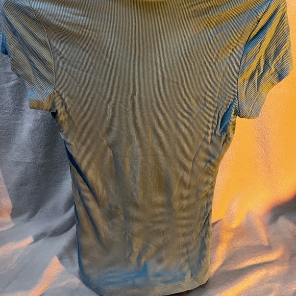 bebe Light Blue Ribbed Polo Tee - Picture 3 of 3